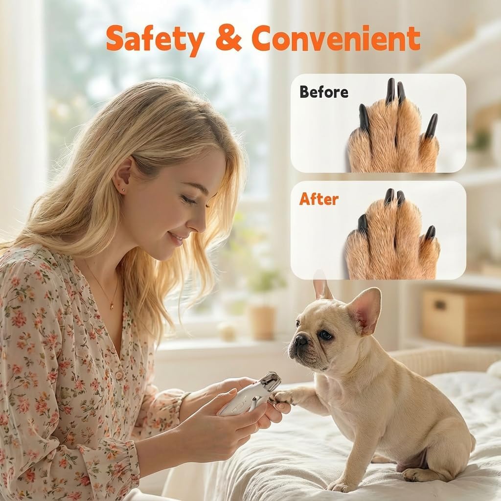 💥 LIMITED TIME 49% OFF 🐾 2-in-1 Pet Nail Clipper & Grinder ✨ LED Light, Low-Noise & Rechargeable