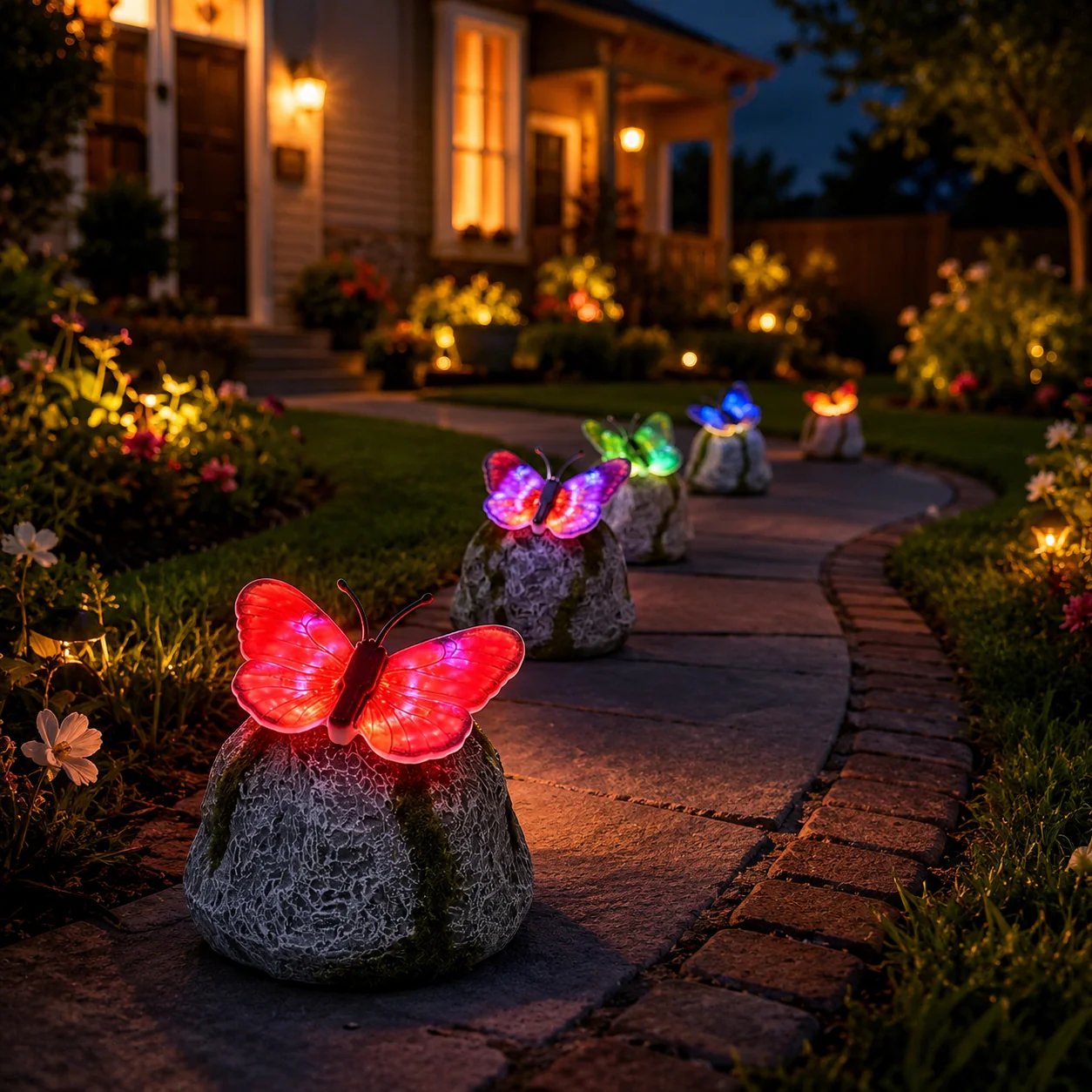 🥳SUMMER HOT SALE ✨🦋Illuminated Butterfly Stone Garden Light