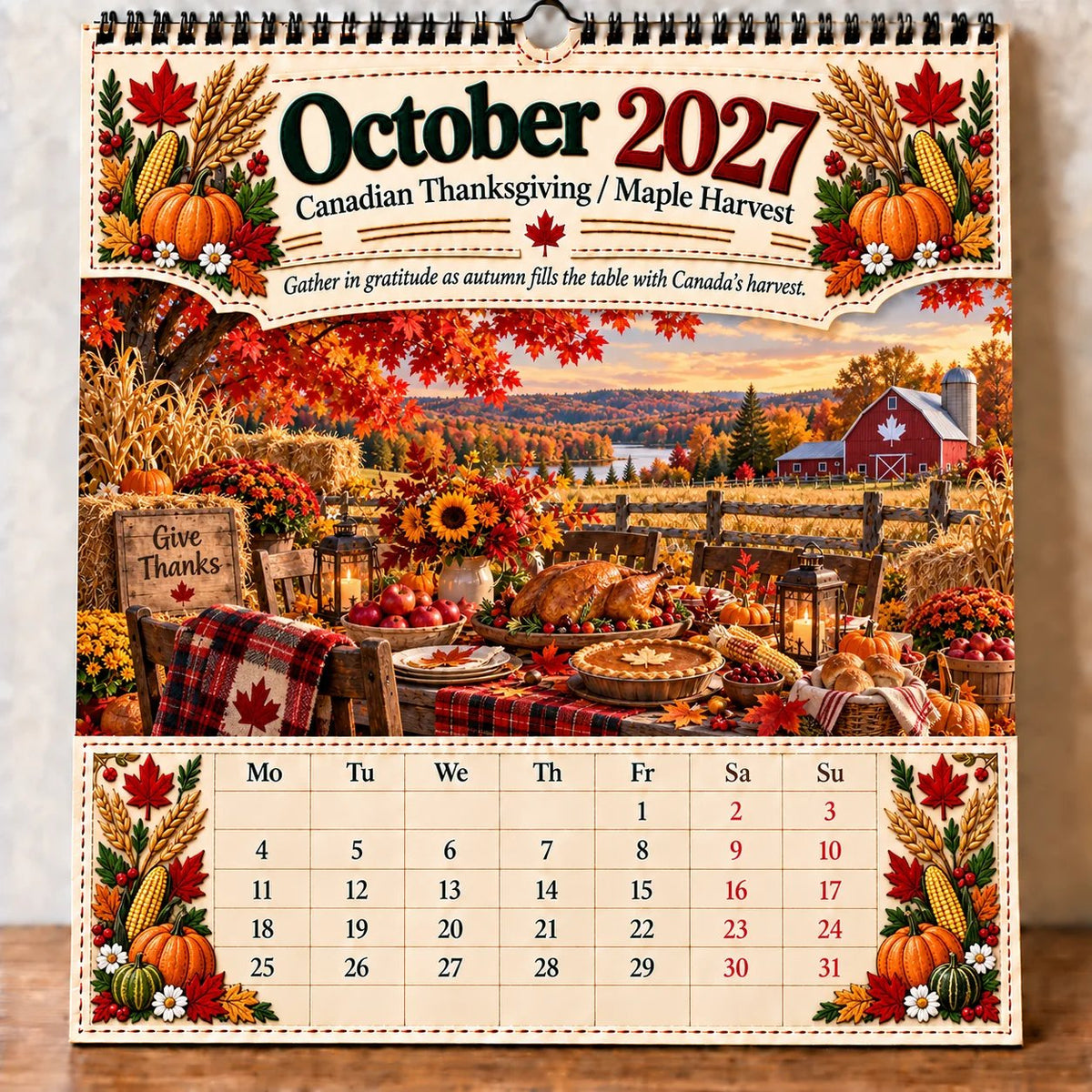 🔥LAST DAY 50% OFF -- 🇨🇦🍁 2027 Canada 160th Anniversary Wall Calendar 🍁🇨🇦