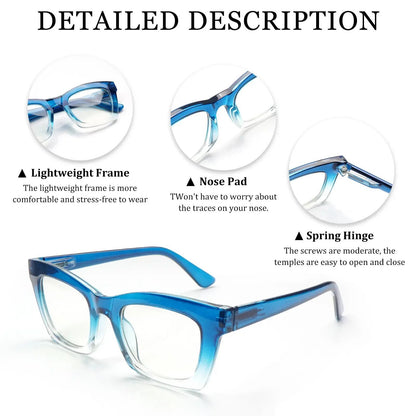 Hot Sale👓Anti Blue Light Glasses Set 4 Pairs Oprah Style Unisex Reading Glasses