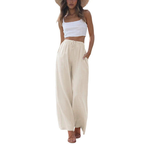Tanming Viral 2026 Palazzo Pants for Women - Beach to Street Wide Leg + Pockets | Lightweight Summer Trousers Maxi Style Womenswear Chic Comfy Basic Minimalist Bottom