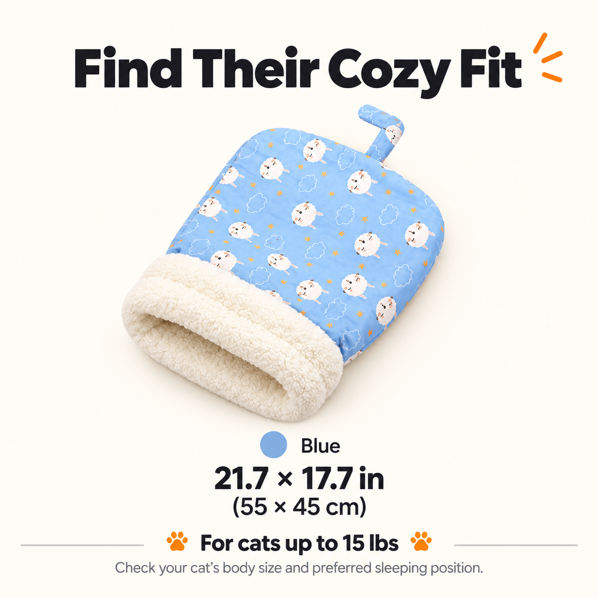 🐾 Cozy Cat Sleeping Bag – Soft Plush-Lined Bed for Burrowing & Snuggling 💤
