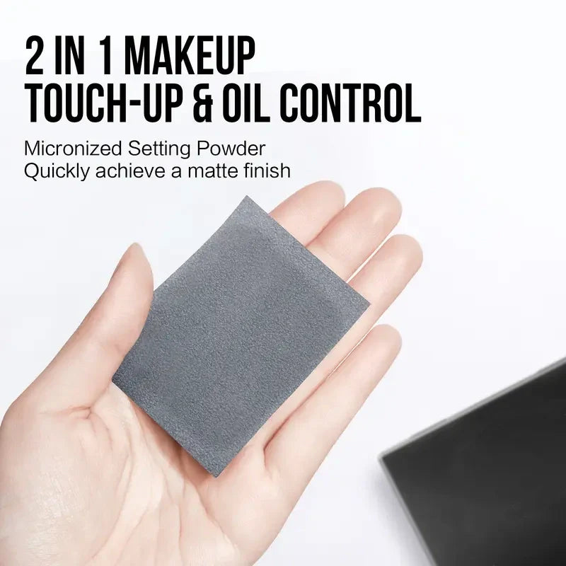 Black Magnet Oil Blotting Setting Sheet - 2 in 1