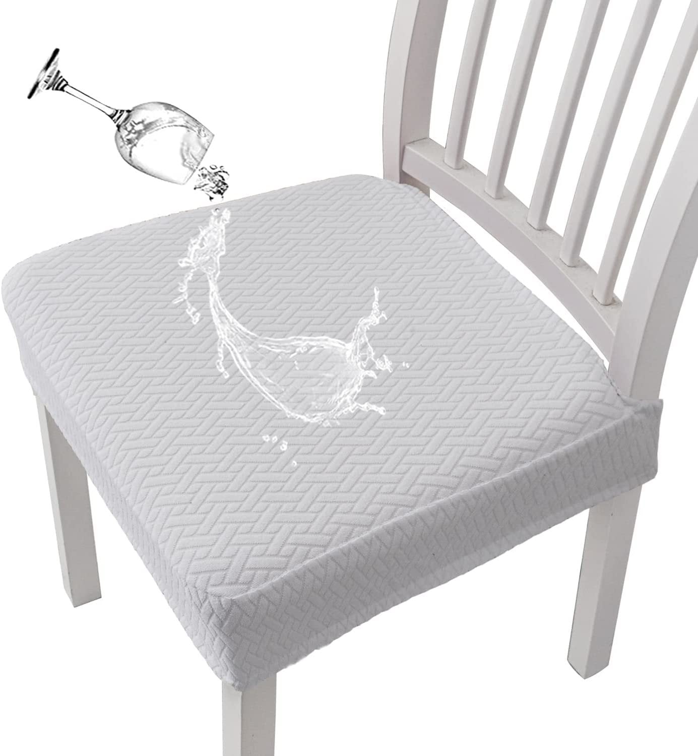 Jacquard Chair Cover – Stretch Fabric, Waterproof & Reusable