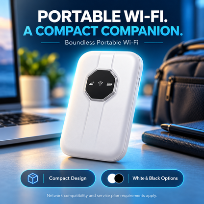 Compact portable Wi-Fi device in white
