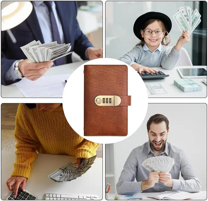 🔥LAST DAY 49% OFF🔐 Cash Stuffing Savings Binder | 100-Pocket Lock Wallet