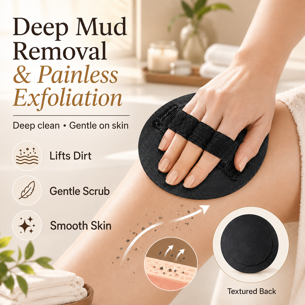 🧽 4 Counts Soft Exfoliating Shower Scrubber🔥Effectively cleanses the body and gently exfoliates