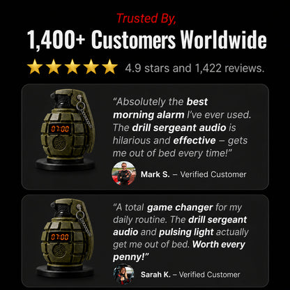 Early Drill™ Grenade Alarm Clock