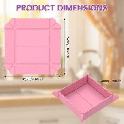 💗 2-Pack 3-in-1 Magnetic Silicone Mats – Heat-Resistant Trivets, Cutting Mats & Foldable Trays