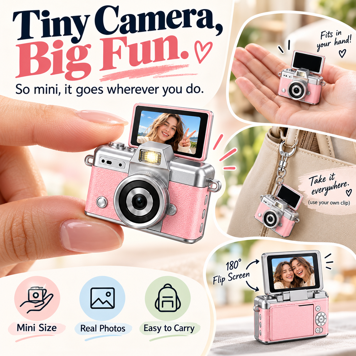 🔥Special Sale| Y2K Pocket Mini Digital Camera 📸 1.47" LCD Screen Compact Photo & Video Cam