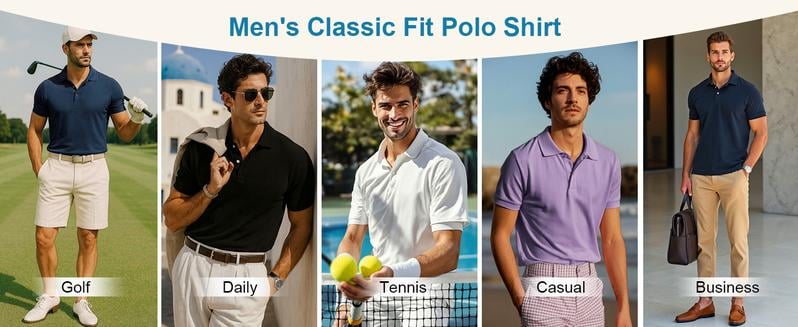 ⚡Hot Sales 49% OFF🔥3-Pack Men's Polo Shirts – Soft-Touch Short Sleeve Smart Casual Top for Work, Travel & Summer Wear