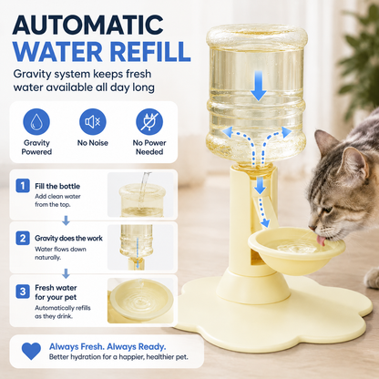 😻 Automatic Pet Water Dispenser – Gravity Self Refilling Cat & Dog Water Bowl🎁Free Water Buckets
