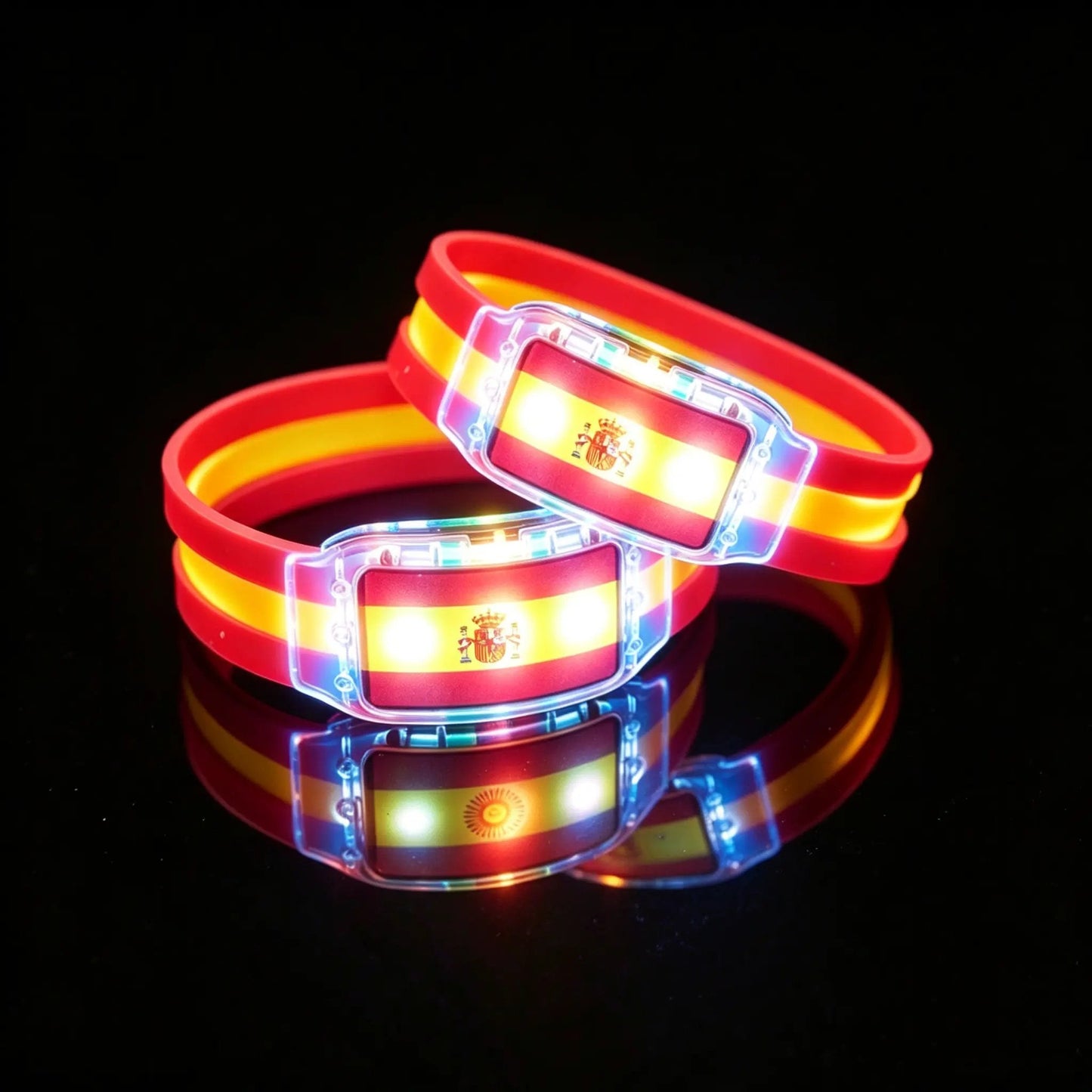 2PCS LED Light Up National Flag Wristbands