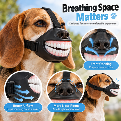 🤣 Give Your Dog a Hilarious New Smile! 🐶 Funny Dog Muzzle with Teeth – Adjustable Costume Mask