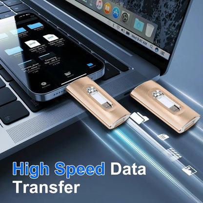 🔥Last Day Sale 49% -4-in-1 Portable Flash Drive for iPhone, Android & PC – High-Speed USB/Type-C Memory Stick ⚡📱