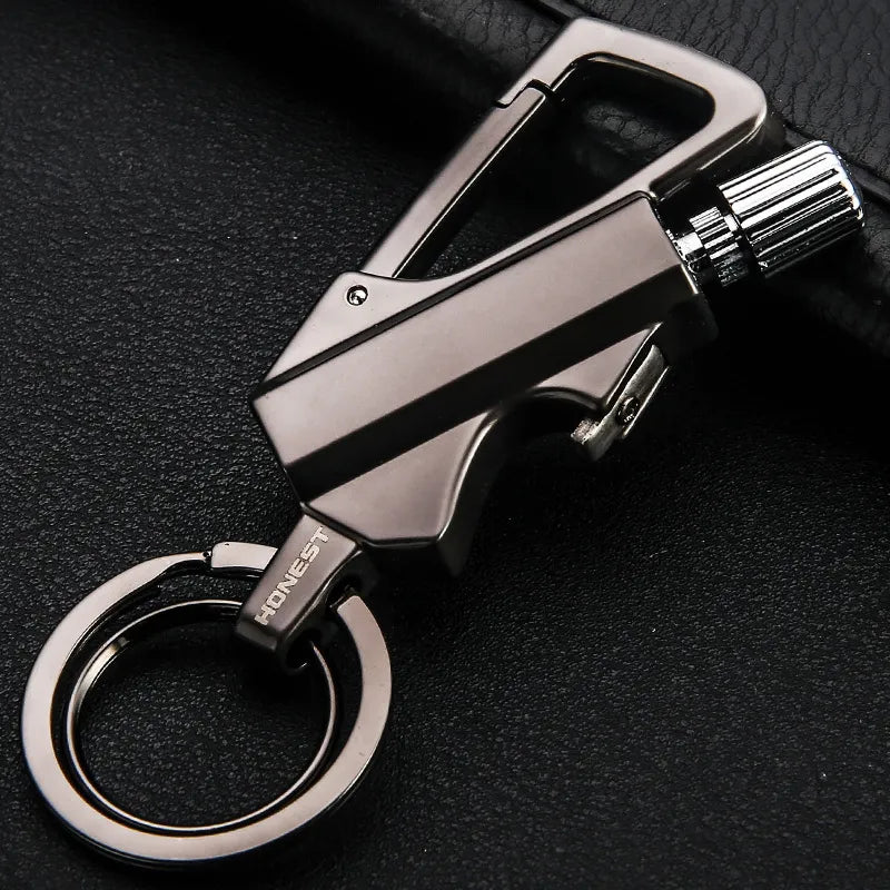 🔥 3-in-1 Waterproof Refillable Match Keychain with Bottle Opener & Carabiner Clip