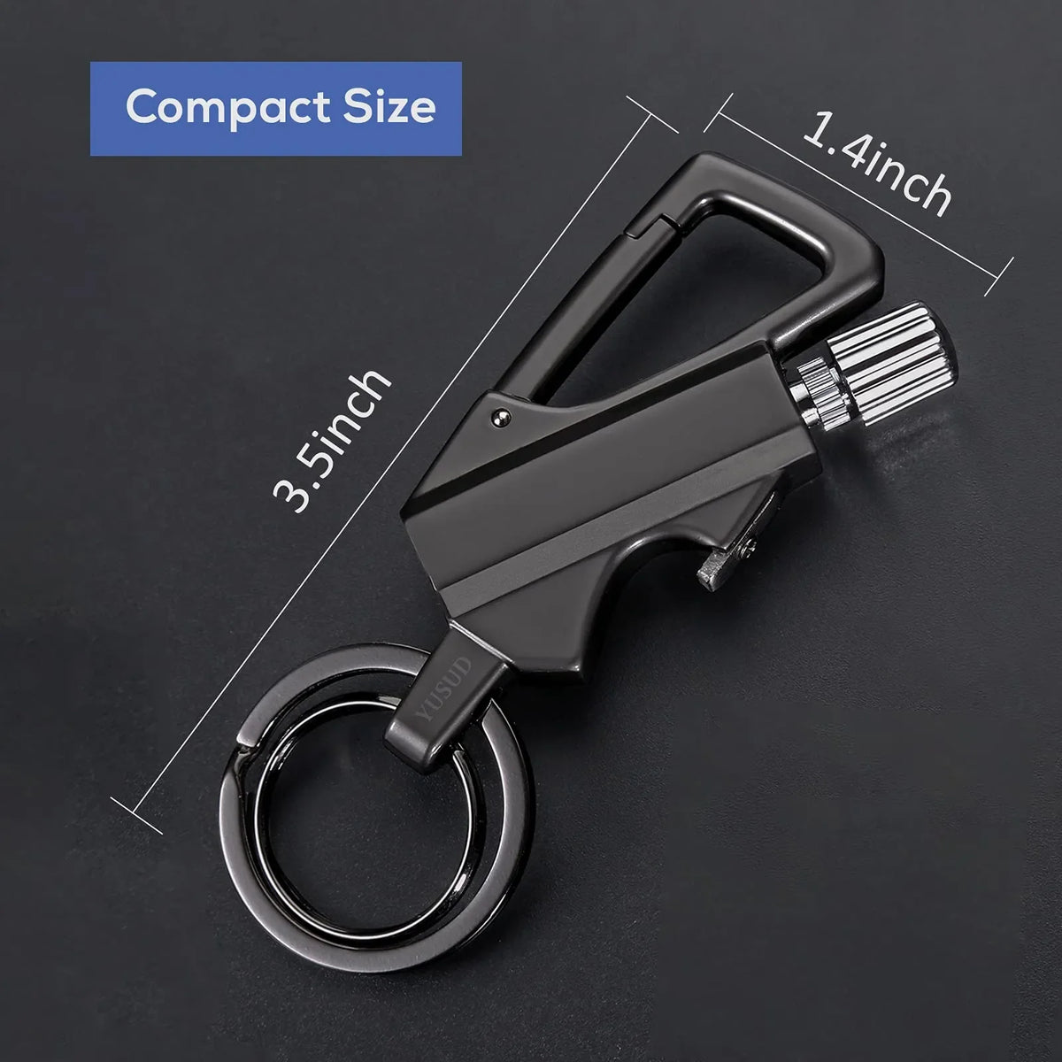🔥 3-in-1 Waterproof Refillable Match Keychain with Bottle Opener & Carabiner Clip