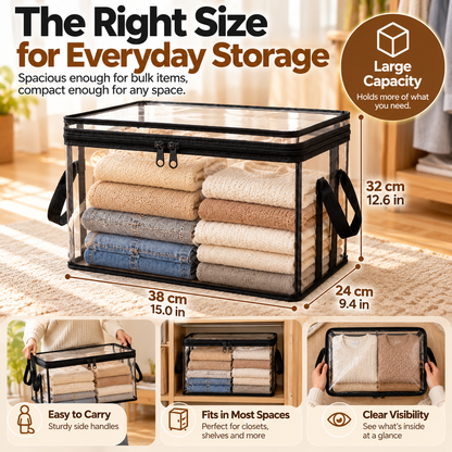 🔥Limited Time 50% OFF✨ Clear the Clutter! Large-Capacity Transparent Storage Organizer