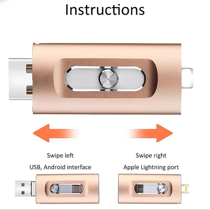 🔥Last Day Sale 49% -4-in-1 Portable Flash Drive for iPhone, Android & PC – High-Speed USB/Type-C Memory Stick ⚡📱