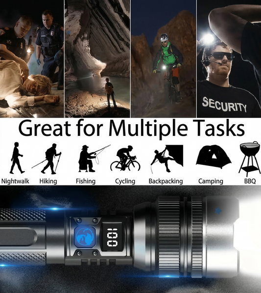 The Ultimate 2-in-1 Tactical Flashlight | Ultra-Bright & Power Bank 🔦