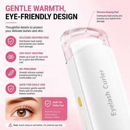 🏆75K+ SOLD!🔥 Heated Eyelash Curler – USB Rechargeable Electric Lash Lift Tool