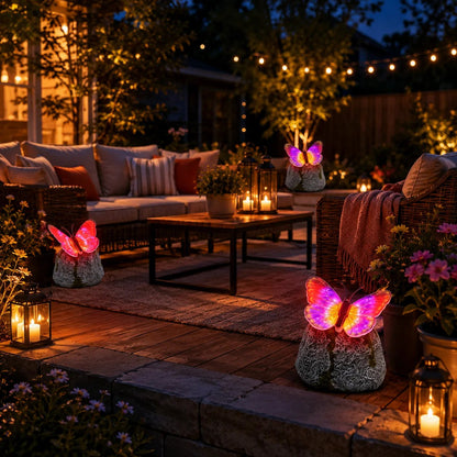 🥳SUMMER HOT SALE ✨🦋Illuminated Butterfly Stone Garden Light