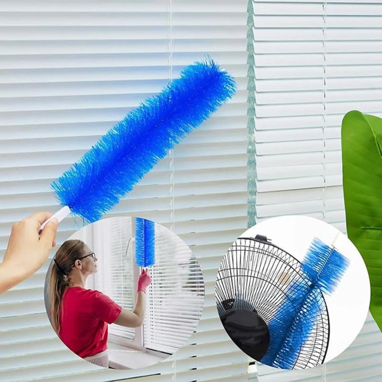 2 Counts Fan cleaning brush, dust removal brush, cleaning brush, bendable microfiber head