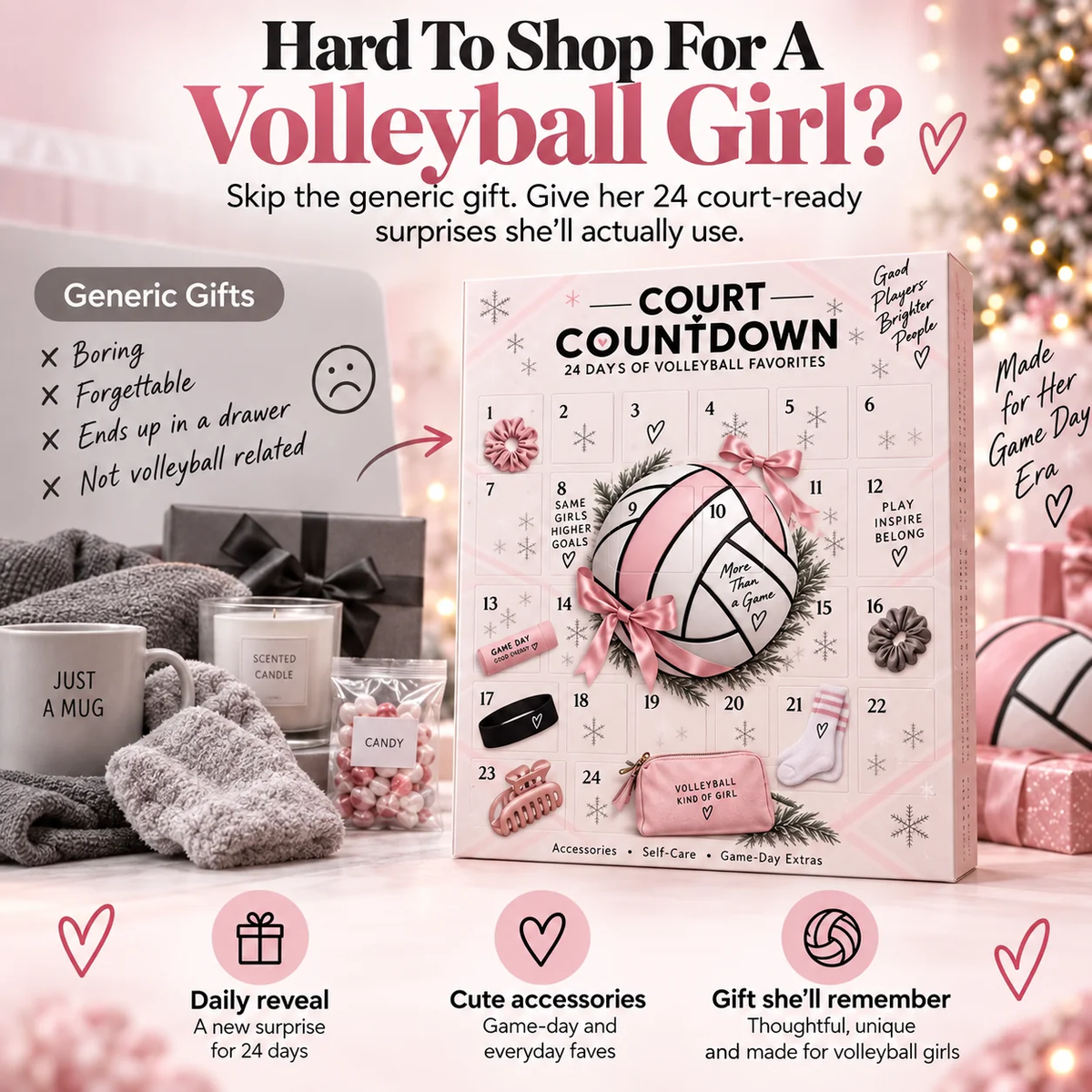 🏐 24-Day Volleyball Advent Calendar – Daily Surprise Gift for Volleyball Girls
