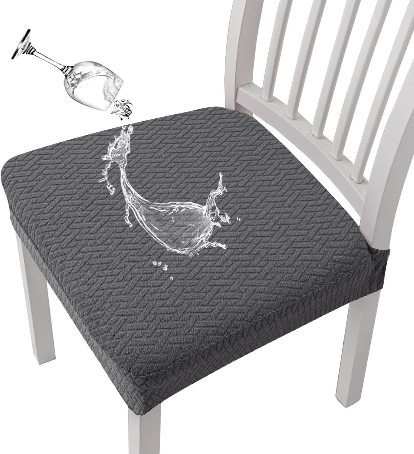 Jacquard Chair Cover – Stretch Fabric, Waterproof & Reusable