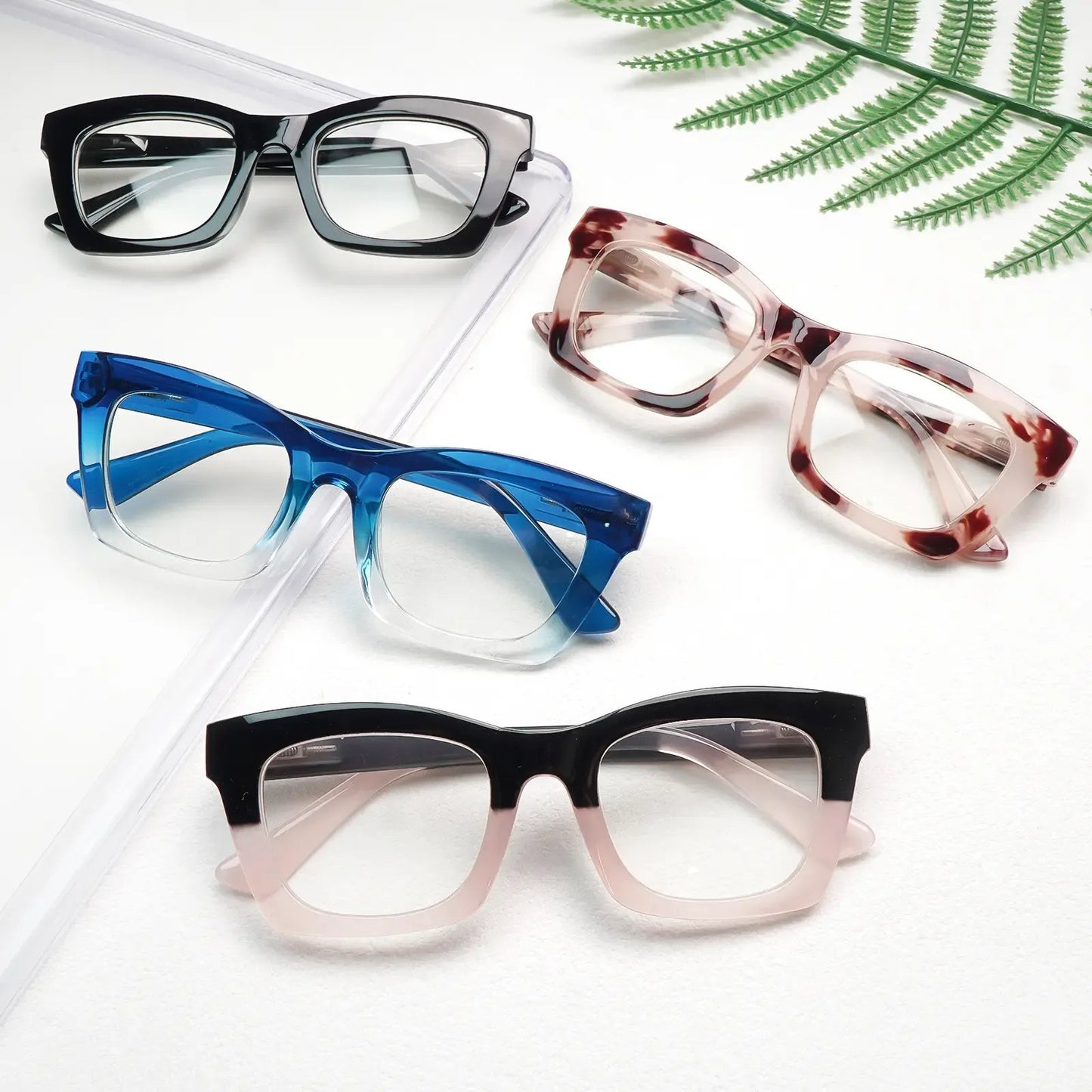 Hot Sale👓Anti Blue Light Glasses Set 4 Pairs Oprah Style Unisex Reading Glasses