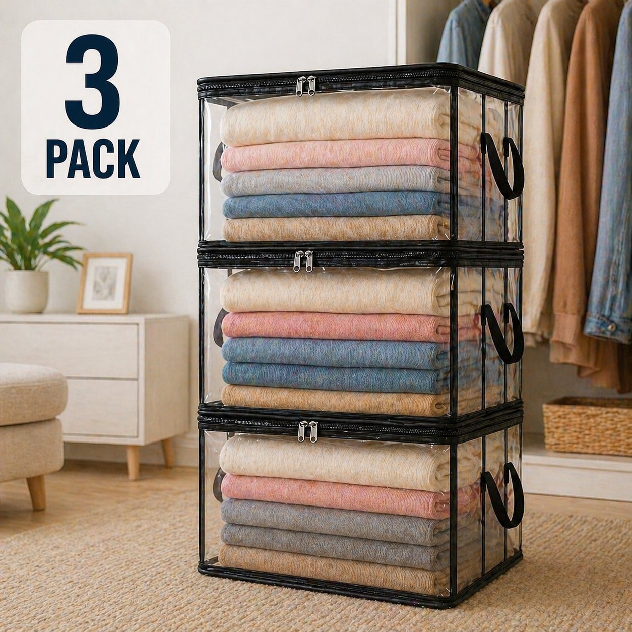 🎉250th Anniversary Special Day Sale 70% OFF📦Large Heavy-Duty Thick Plastic Clear Storage