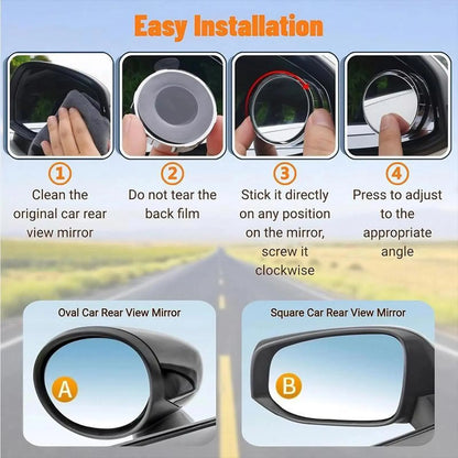 📢LAST DAY 49% OFF🔥360° Rotatable Car Blind Spot Mirror🚗🪞, Suction Cup Wide Angle Auxiliary Rear View Mirror.