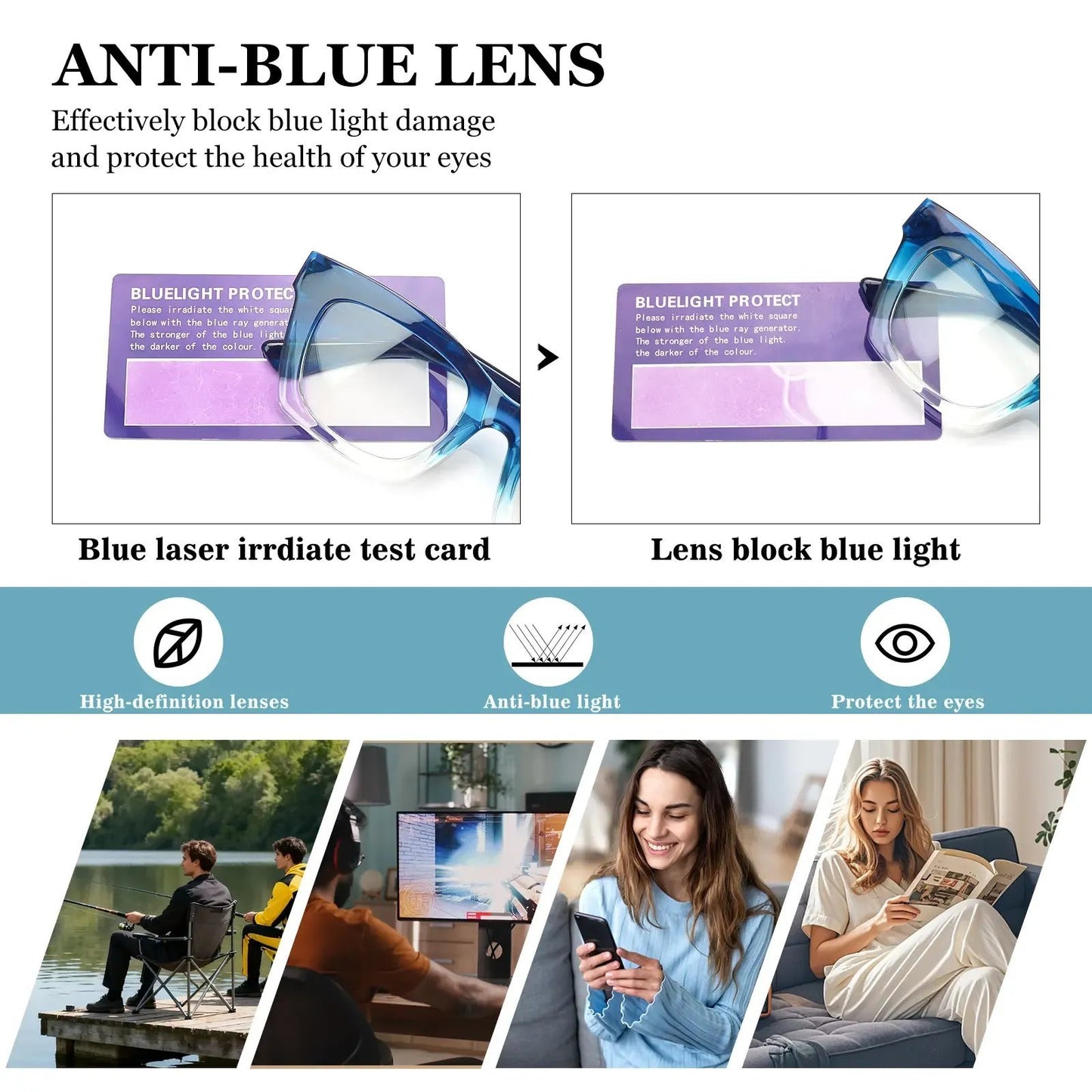 Hot Sale👓Anti Blue Light Glasses Set 4 Pairs Oprah Style Unisex Reading Glasses
