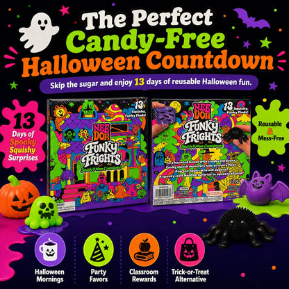 🔥LAST DAY 50% OFF - 🎃NeeDoh Funky Frights Squish-O-Ween Countdown | 13 Days Halloween Surprise Squishy Toy Calendar