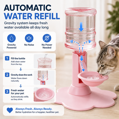 😻 Automatic Pet Water Dispenser – Gravity Self Refilling Cat & Dog Water Bowl🎁Free Water Buckets