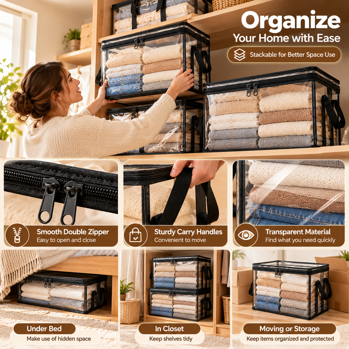 🔥Limited Time 50% OFF✨ Clear the Clutter! Large-Capacity Transparent Storage Organizer
