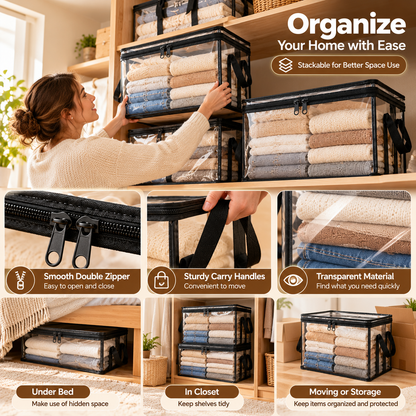 🔥Limited Time 50% OFF✨ Clear the Clutter! Large-Capacity Transparent Storage Organizer