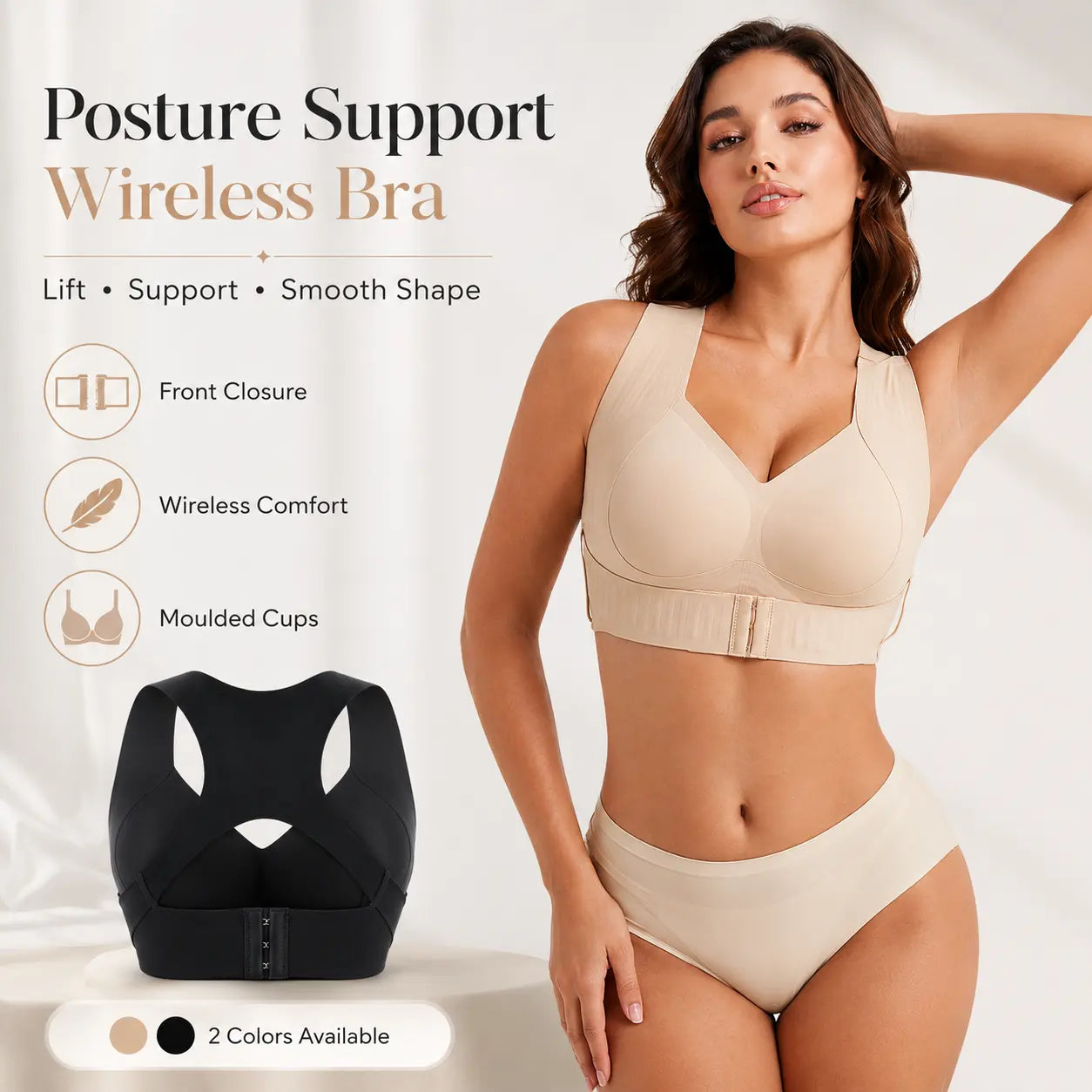 ✨ Premium Wireless Posture Corrector Bra | Front-Closure Shaping Bralette 🕊️