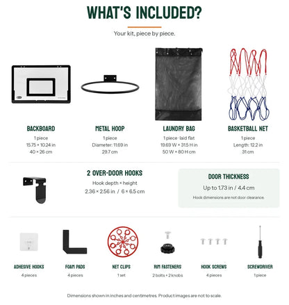 🏀 2-in-1 Door Hanging Laundry Basket with Basketball Hoop – Fun & Functional Storage!
