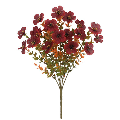 🍂🧡Artificial Autumn Violet Flower Bouquet – Weatherproof Faux Fall Floral Stems for Porch & Home