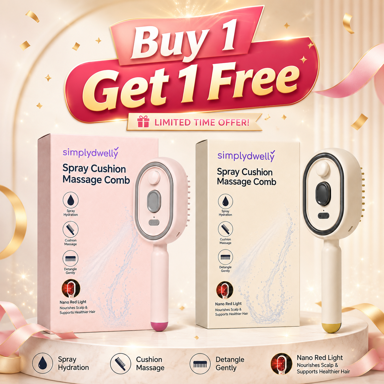 🎁Buy 1 Get 1 Free🎁Last Day Special Offer🔥Electric Spray Air Cushion Massage Comb