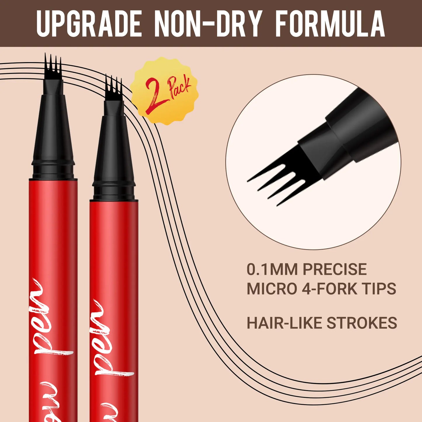 2-Pack Eyebrow Pens – Natural Hair-Like Strokes