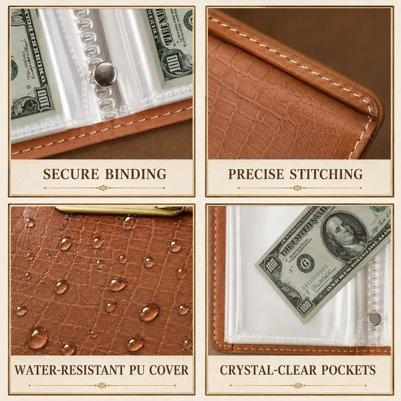 🔥LAST DAY 49% OFF🔐 Cash Stuffing Savings Binder | 100-Pocket Lock Wallet