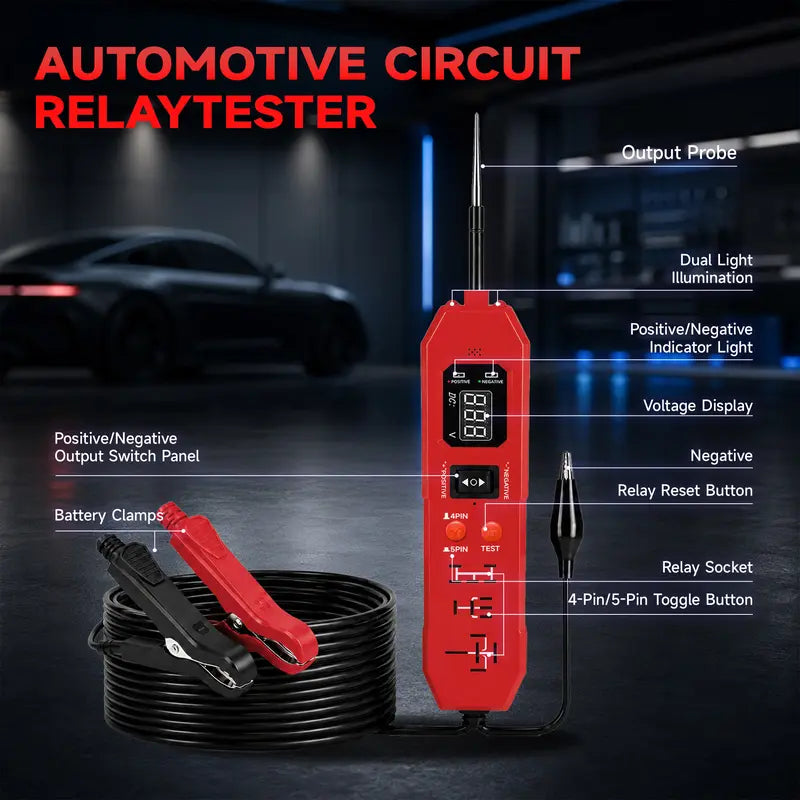 🔥Limited-time 49% off🔥🚗 DW833 Automotive Circuit Relay Tester ⚡ 12V/24V Digital Auto Diagnostic Probe