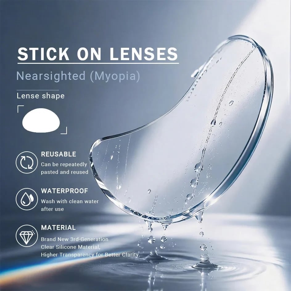 👓 Keep Your Favorite Glasses | Liquid Silicone Stick-On Lenses for Reading & Myopia (-6.00D to +6.00D)