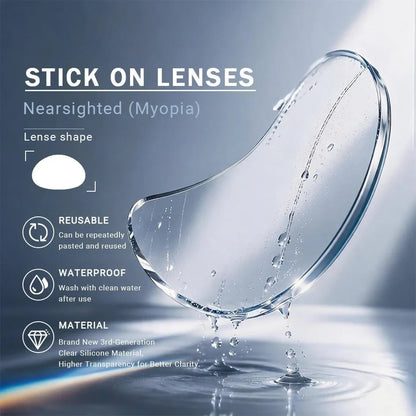 👓 Keep Your Favorite Glasses | Liquid Silicone Stick-On Lenses for Reading & Myopia (-6.00D to +6.00D)