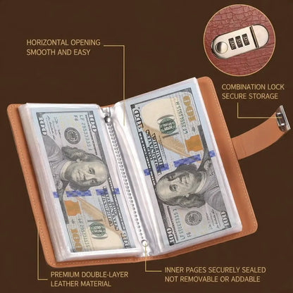 🔥LAST DAY 49% OFF🔐 Cash Stuffing Savings Binder | 100-Pocket Lock Wallet