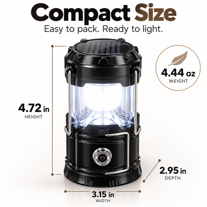 🔥 Limited Time 50% OFF🔋 Solar USB LED Camping Lantern✨ Rechargeable & Waterproof