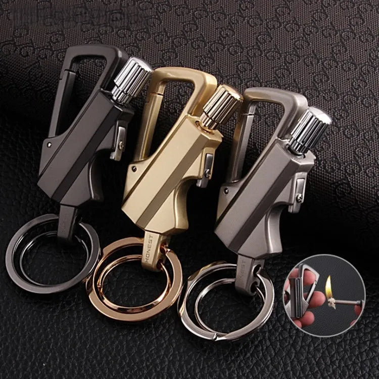 🔥 3-in-1 Waterproof Refillable Match Keychain with Bottle Opener & Carabiner Clip