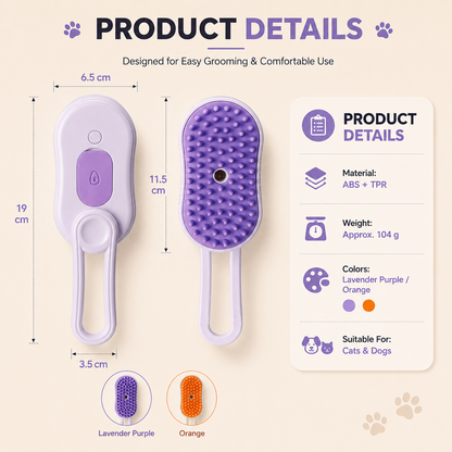 3-in-1 Spray Bath Brush for Cats & Dogs – Groom